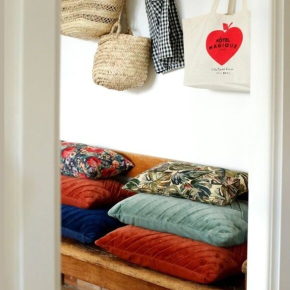 Sézane Large velvet cushion | Celadon - Picture 3 of 16